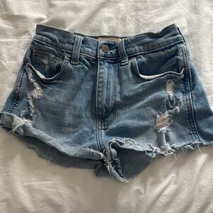hollister Denim Distressed Women's Shorts - Light Blue high rise